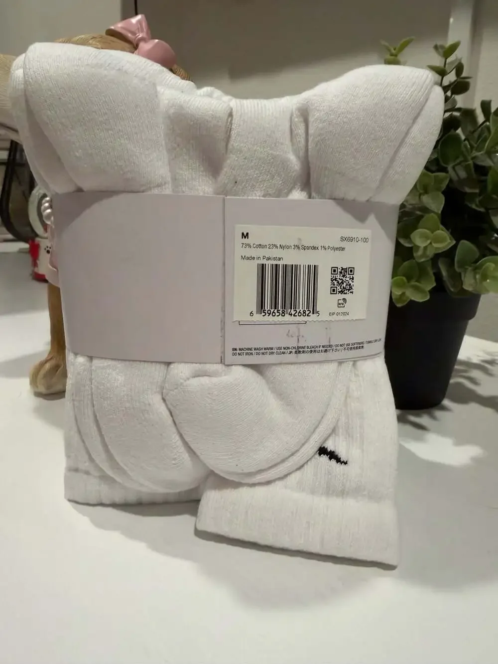 Nike Everyday Cushioned Crew Socks 6-Pack - Size Medium (SX6910-100)
